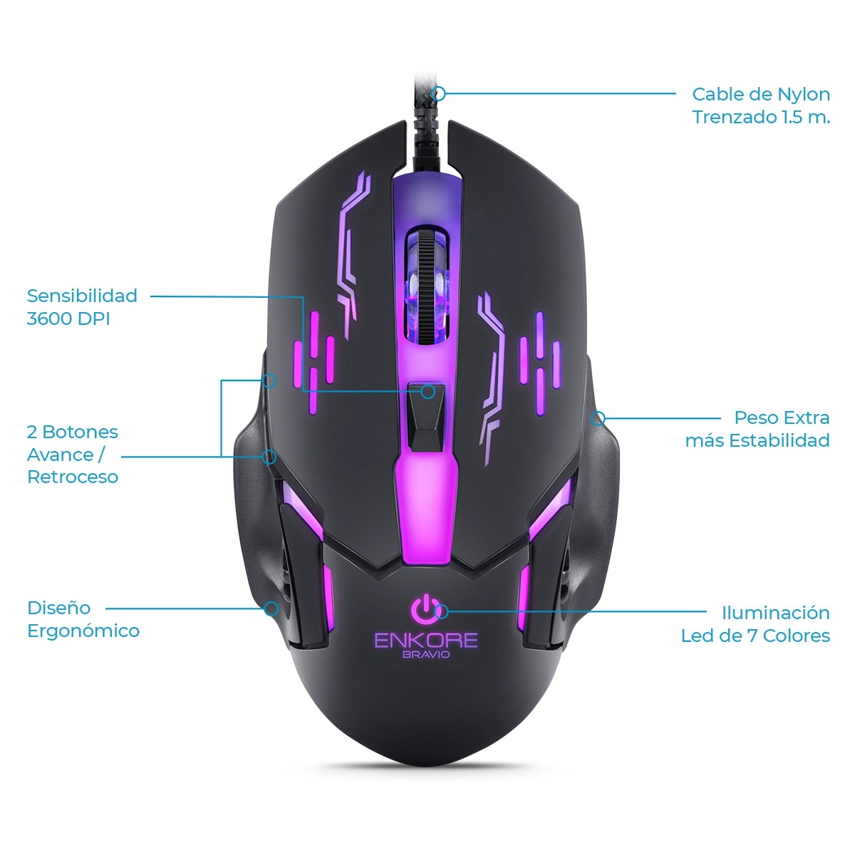 MOUSE GAMER ENKORE BRAVIO - EKM 313
