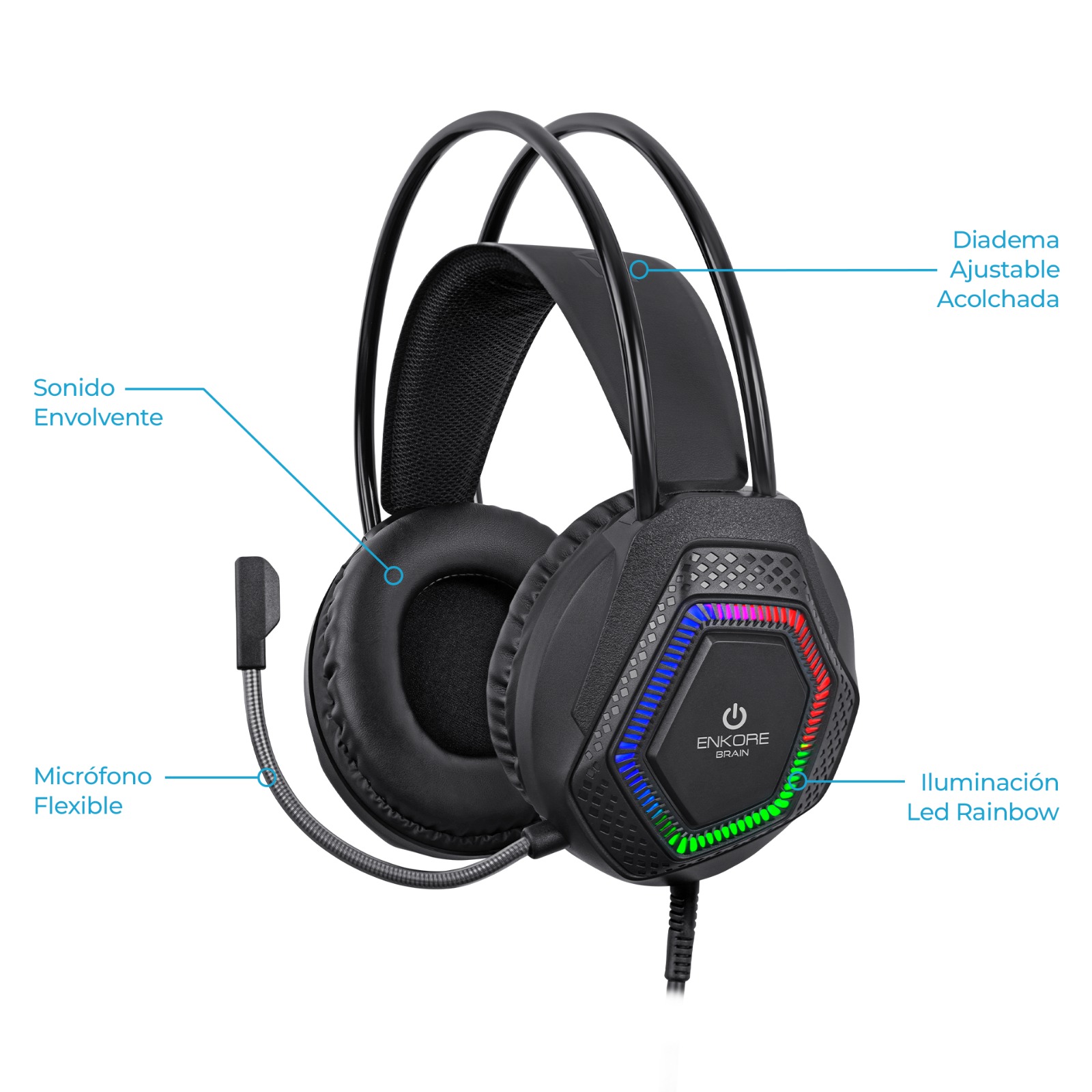 AURICULAR GAMER BRAIN 5.1 EKHG 1009U - ENKORE